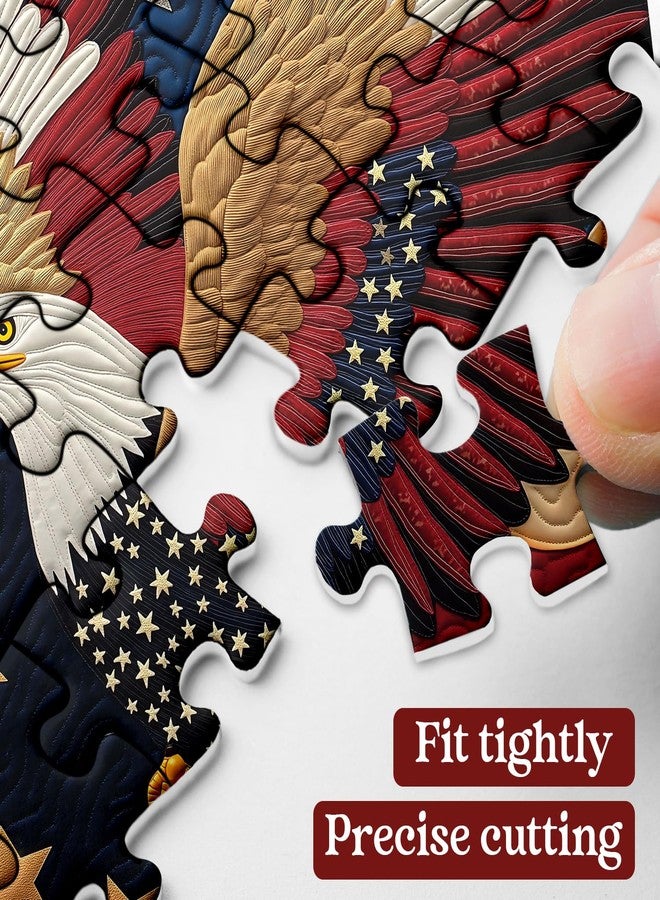 PPuzzling American Flag Eagle Puzzles for Adults 1000 Pieces, Bald Eagle Patriotic Jigsaw Puzzle, United States Freedom Bird Puzzle - Image 3